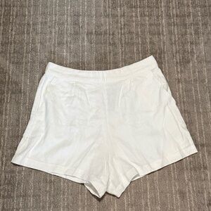 🤍 NWT Abercrombie & Fitch Women's White Linen-blend Shorts L 🤍